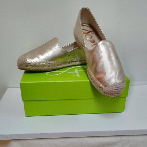 Sam Edelman Shoes - Sam Edelman Gold Leather "Kesia" Espadrilles